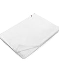 Folded 50 × 60 in Fire Wolf throw blanket showing its plain white reverse side.