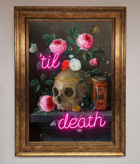 Til Death Skull Framed Wall Art