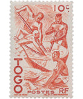 Togo Stamp 1947 10 French African CFA centime Extracting Palm Oil