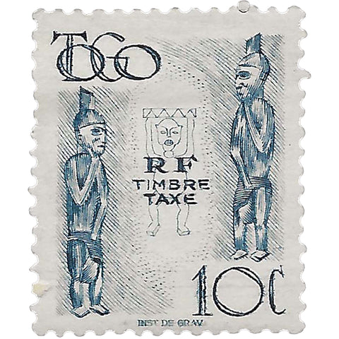 Togo Stamp 1947 10 French African CFA centime Statues – idols