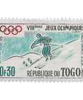 Togo Stamp 1960 30 French African CFA centime Winter olympics, Squaw Valley Sport
