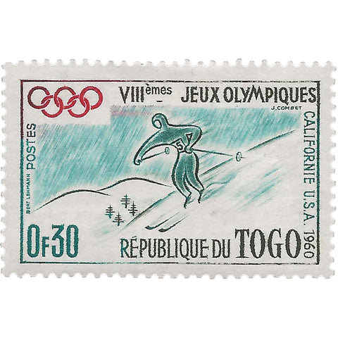 Togo Stamp 1960 30 French African CFA centime Winter olympics, Squaw Valley Sport