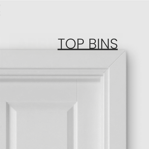 TOP BINS door topper and door tag