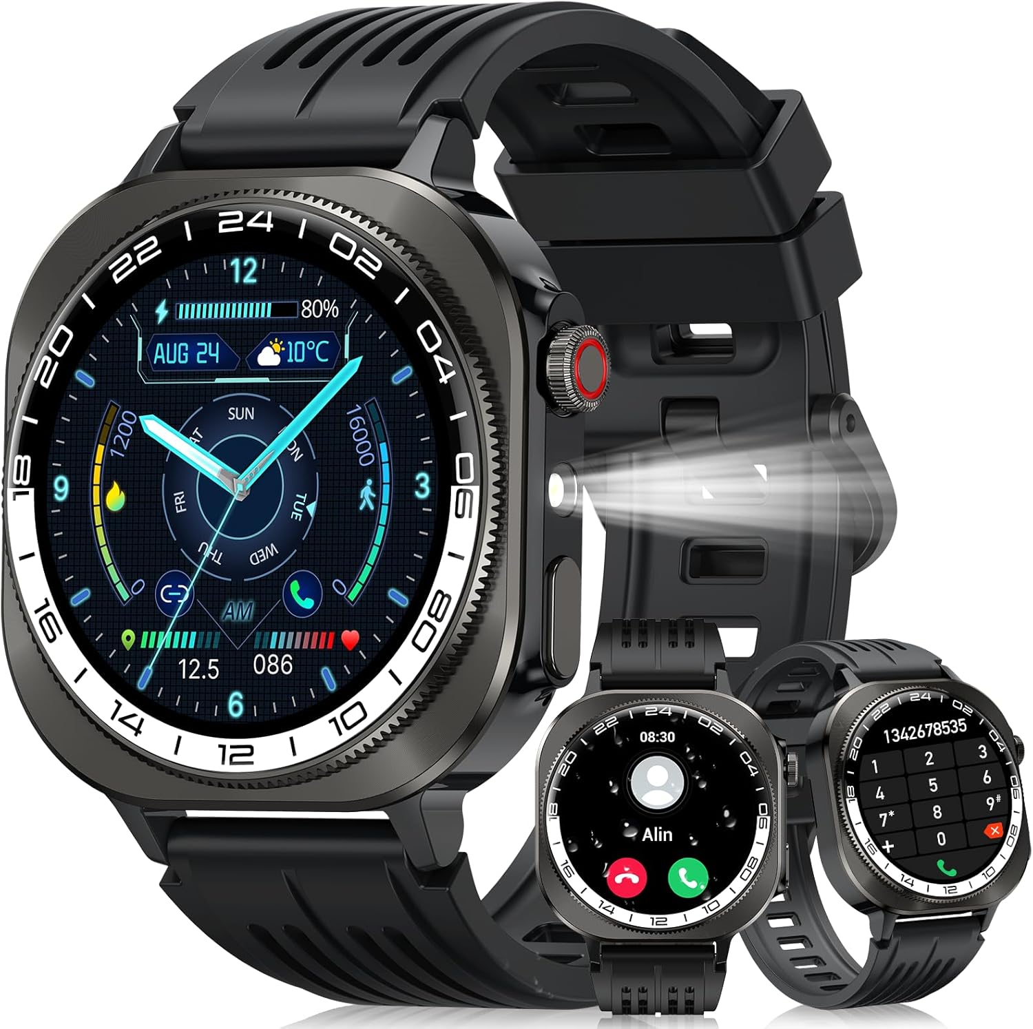 Touchscreen Fitness Smartwatch – Waterproof Step Counter with Heart Ra ...