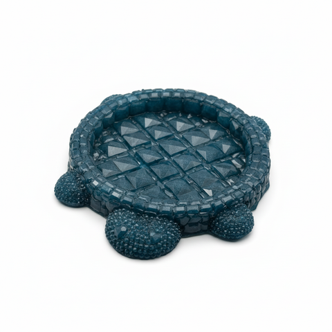 Deep Blue Turtle Trinket Tray — Handmade Resin Jewellery Dish