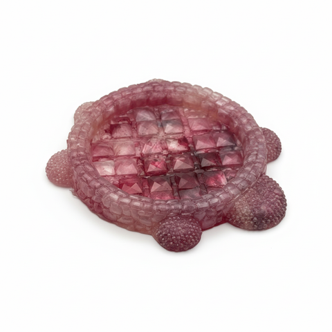 Pink Crystal Turtle Trinket Tray — Handmade Resin Jewellery Dish