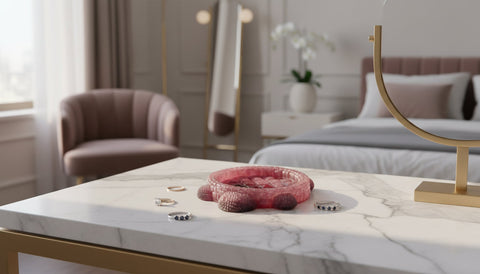 Pink Crystal Turtle Trinket Tray — Handmade Resin Jewellery Dish