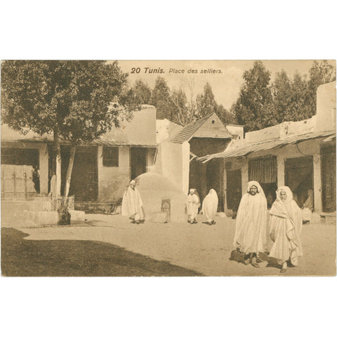 Tunis, Tunisia Postcard – Place des Selliers, Early 20th Century