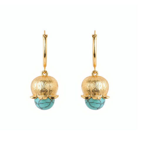 Turquoise Lantern Flower Hoops