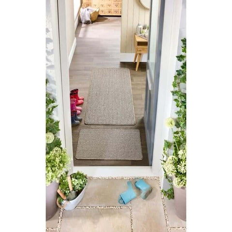 Tapis et chemin de table lavables Twist Stripe Beige