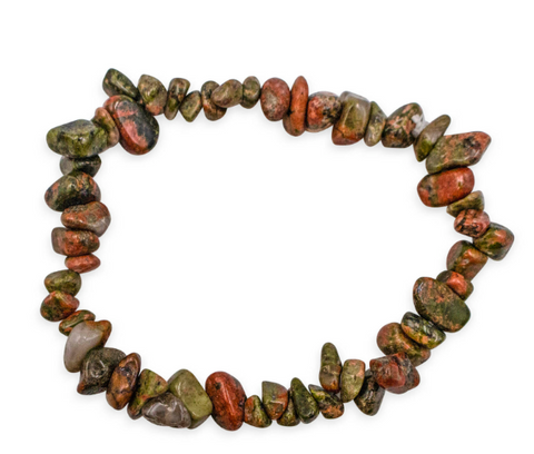 Unakite Chip Stone Bracelet – Emotional Healing, Balance & Heart Chakra Crystal Jewellery