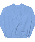 Carolina Blue GOD Find Him unisex crewneck sweatshirt, plain back view