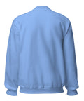 Carolina Blue GOD Find Him unisex crewneck sweatshirt, plain back view