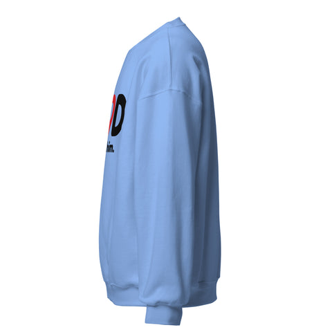 Carolina Blue GOD Find Him unisex crewneck sweatshirt, left side view