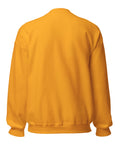 Gold GOD Find Him unisex crewneck sweatshirt, plain back view