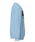 Light Blue GOD Find Him unisex crewneck sweatshirt, right side view