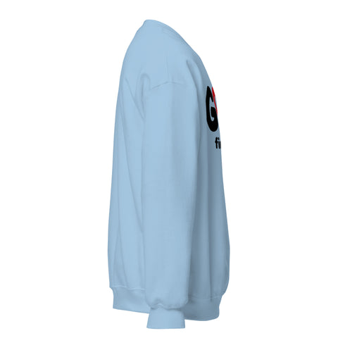 Light Blue GOD Find Him unisex crewneck sweatshirt, right side view