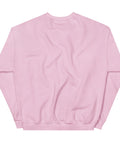 Light Pink GOD Find Him unisex crewneck sweatshirt, plain back view