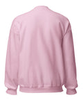 Light Pink GOD Find Him unisex crewneck sweatshirt, plain back view