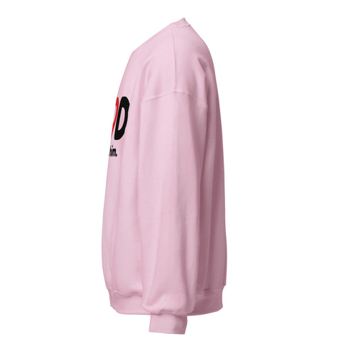 Light Pink GOD Find Him unisex crewneck sweatshirt, left side view