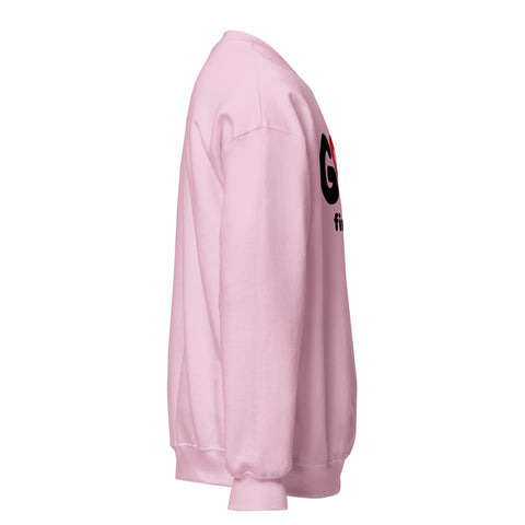 Light Pink GOD Find Him unisex crewneck sweatshirt, right side view