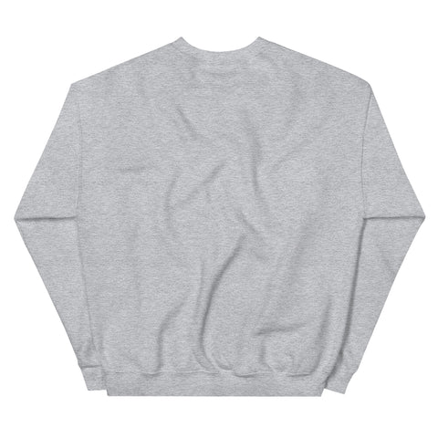 Sport Grey GOD Find Him unisex crewneck sweatshirt, plain back view