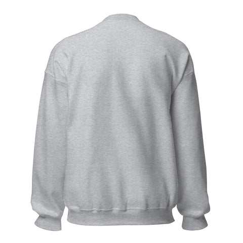 Sport Grey GOD Find Him unisex crewneck sweatshirt, plain back view