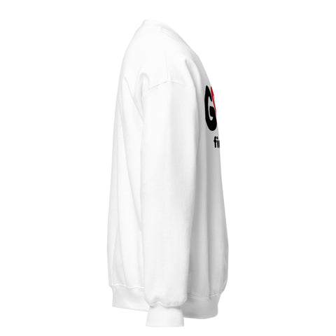 White GOD Find Him unisex crewneck sweatshirt, right side view