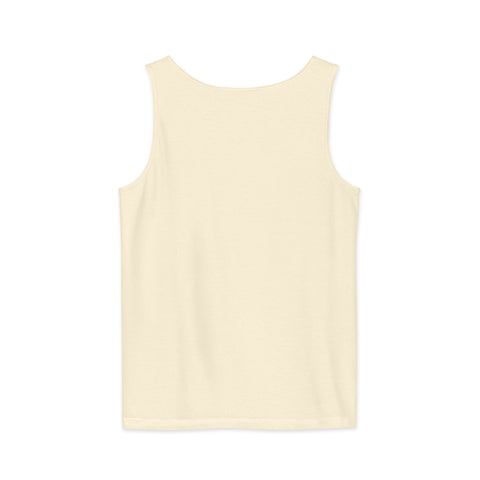 Punks Live Forever garment-dyed tank in Ivory, plain back – view 11