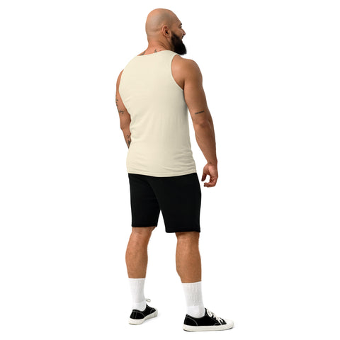 Punks Live Forever garment-dyed tank in Ivory, plain back – view 15