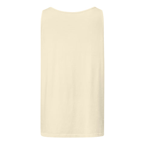 Punks Live Forever garment-dyed tank in Ivory, plain back – view 3