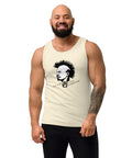 Punks Live Forever garment-dyed tank in Ivory, front with mohawk portrait and punk lettering – view 13