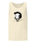 Punks Live Forever garment-dyed tank in Ivory, front with mohawk portrait and punk lettering – view 1
