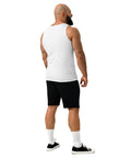 Punks Live Forever garment-dyed tank in White, plain back – view 16