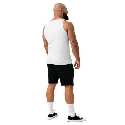 Punks Live Forever garment-dyed tank in White, plain back – view 16