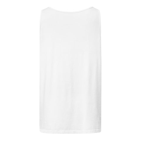 Punks Live Forever garment-dyed tank in White, plain back – view 4