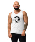 Punks Live Forever garment-dyed tank in White, front with mohawk portrait and punk lettering – view 14