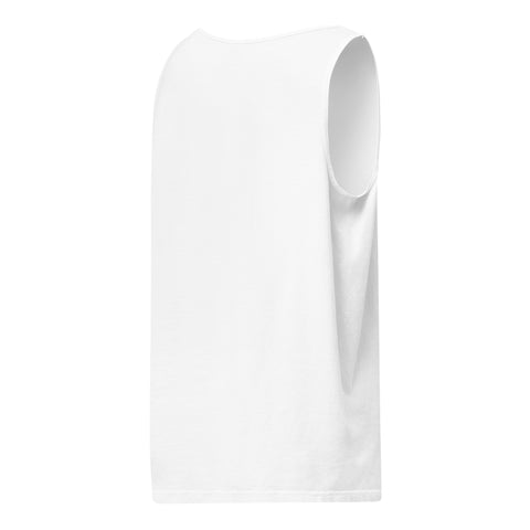 Punks Live Forever garment-dyed tank in White, plain back – view 8