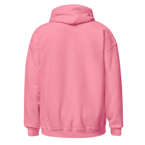 Azalea unisex fleece hoodie, plain back view.
