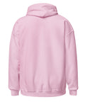 Light Pink unisex fleece hoodie, plain back view.