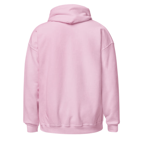 Light Pink unisex fleece hoodie, plain back view.