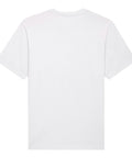 White Peace Sign Monk organic heavyweight Freestyler T-shirt, back view showing the unprinted back.