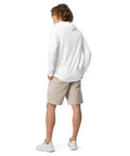 50+ Club white cotton hooded long sleeve tee – plain back, view 8