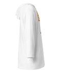 50+ Club white cotton hooded long sleeve tee – right side with plain sleeve, view 4