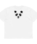 Ink-Splatter Panda white organic oversized high-neck tee – front panda graphic, photo 9