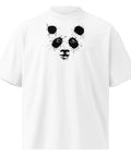 Ink-Splatter Panda white organic oversized high-neck tee – front panda graphic, photo 1