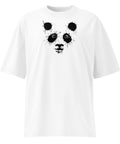 Ink-Splatter Panda white organic oversized high-neck tee – front panda graphic, photo 5