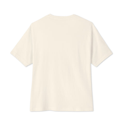 Natural unisex oversized boxy tee – plain back – ZIPZAPPA