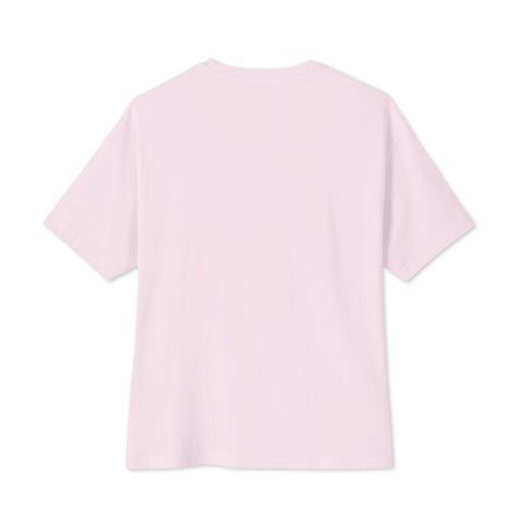 Celestial Balance oversized boxy tee in Soft Pink – plain back view