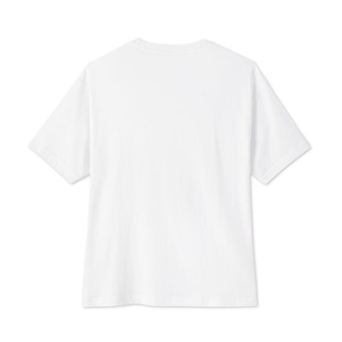 Celestial Balance oversized boxy tee in White – plain back view